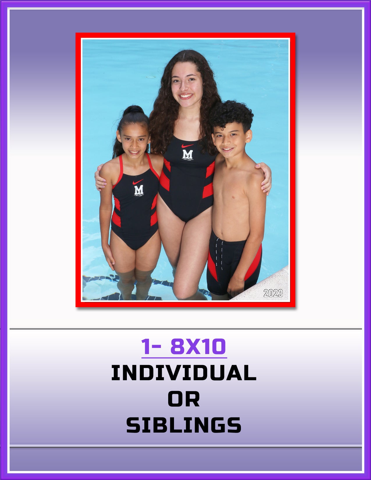 1 8x10 Individual